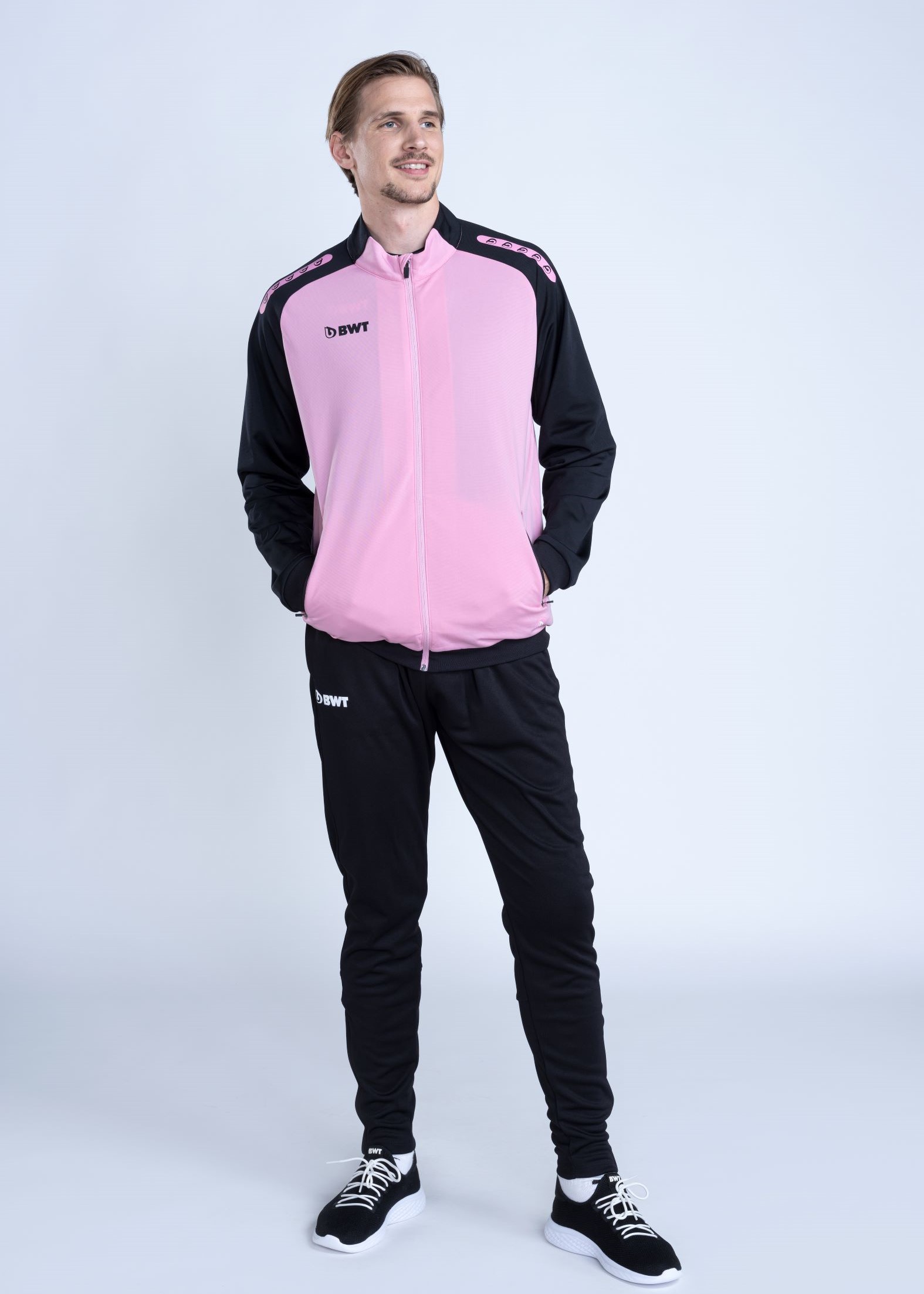 Polyesterjacke Trainingsjacke pink